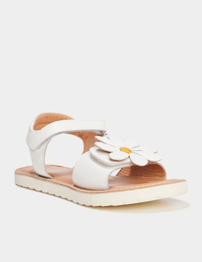 Sandales en cuir Jumrite blanc fille