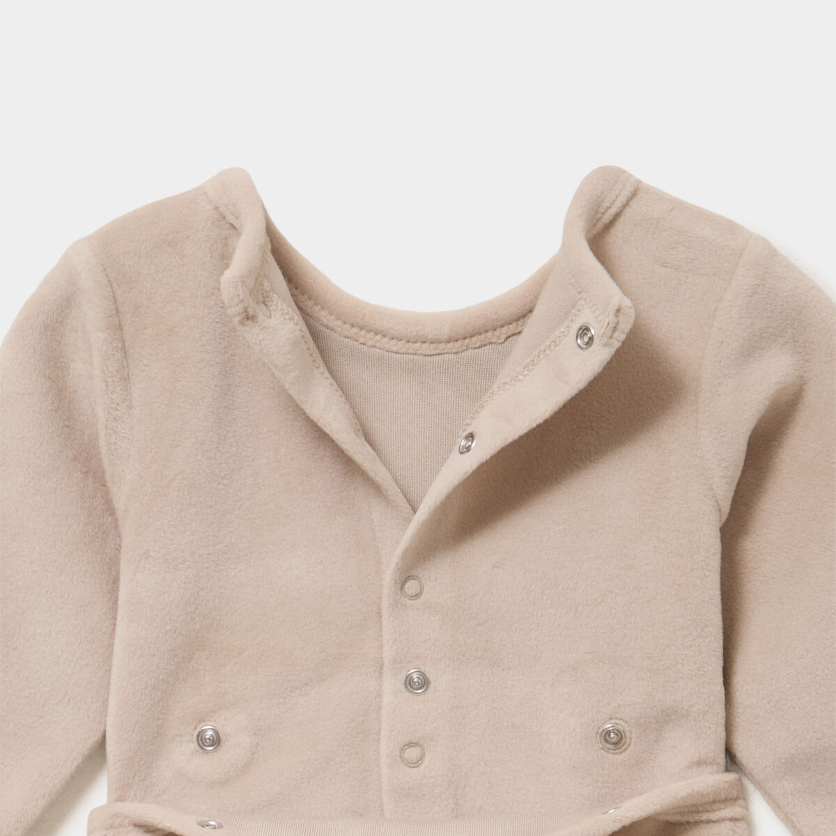 Dors-bien effet velours manches longues beige b&eacute;b&eacute;