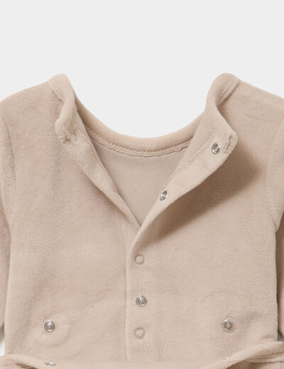 Dors-bien effet velours manches longues beige b&eacute;b&eacute;