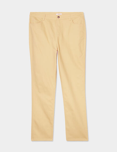 Pantalon straight taille haute Modavista jaune clair femme grande taille