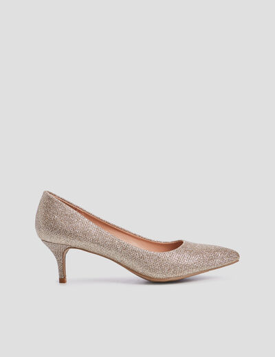 Escarpins à talons couleur or femme