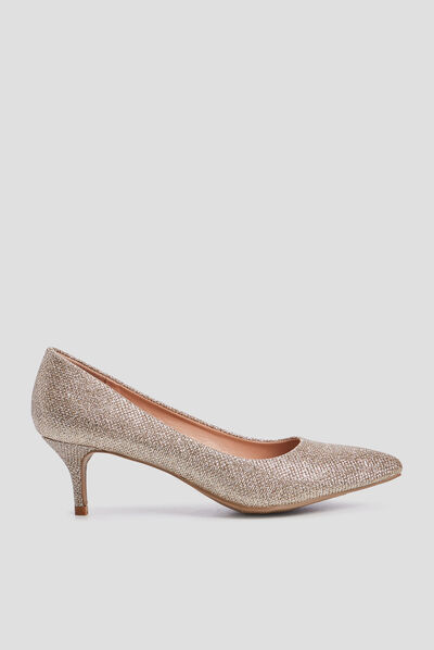 Escarpins à talons couleur or femme