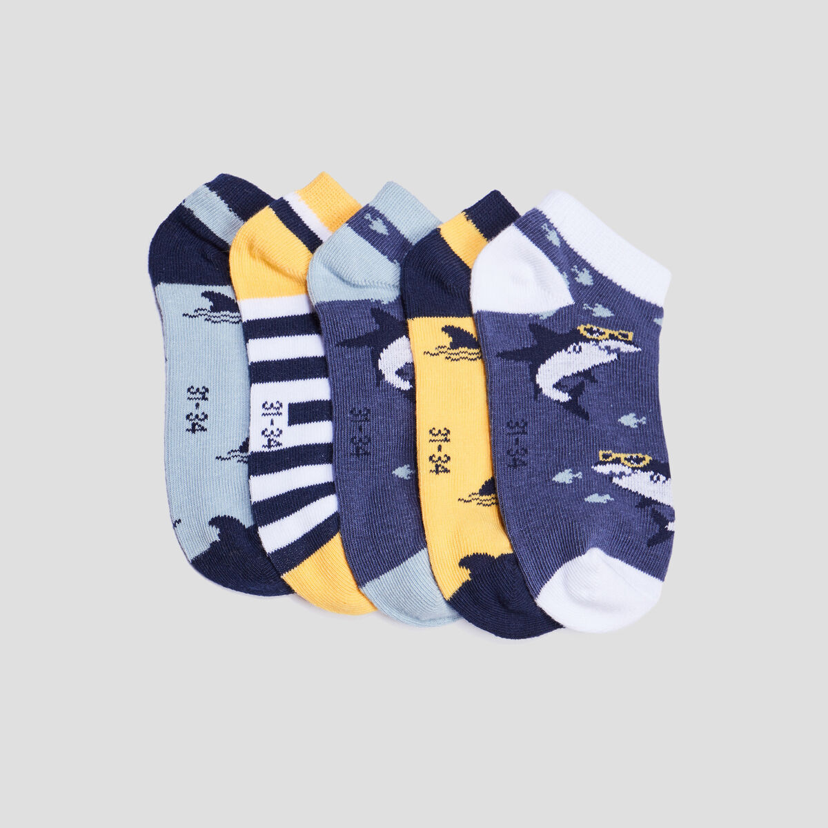 Lot 5 paires chaussettes invisibles multicolore garçon
