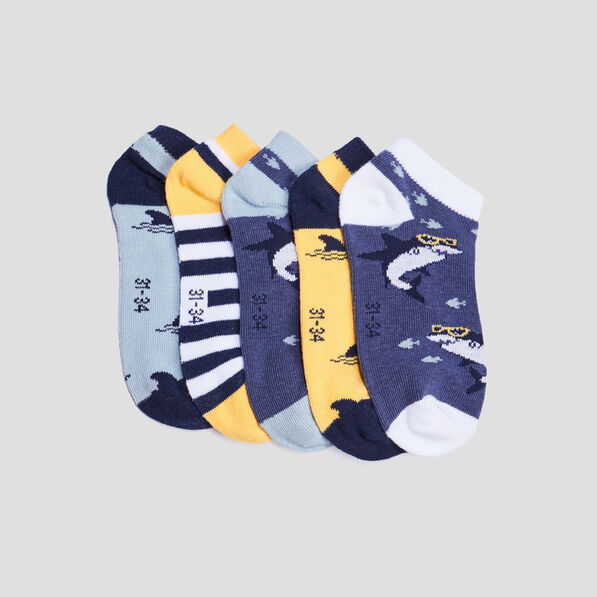 Lot 5 paires chaussettes invisibles multicolore garçon