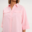 Chemise manches 3/4 poches poitrine rose clair femme