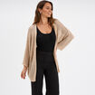 Gilet oversize chauve-souris mi-long jaune or femme