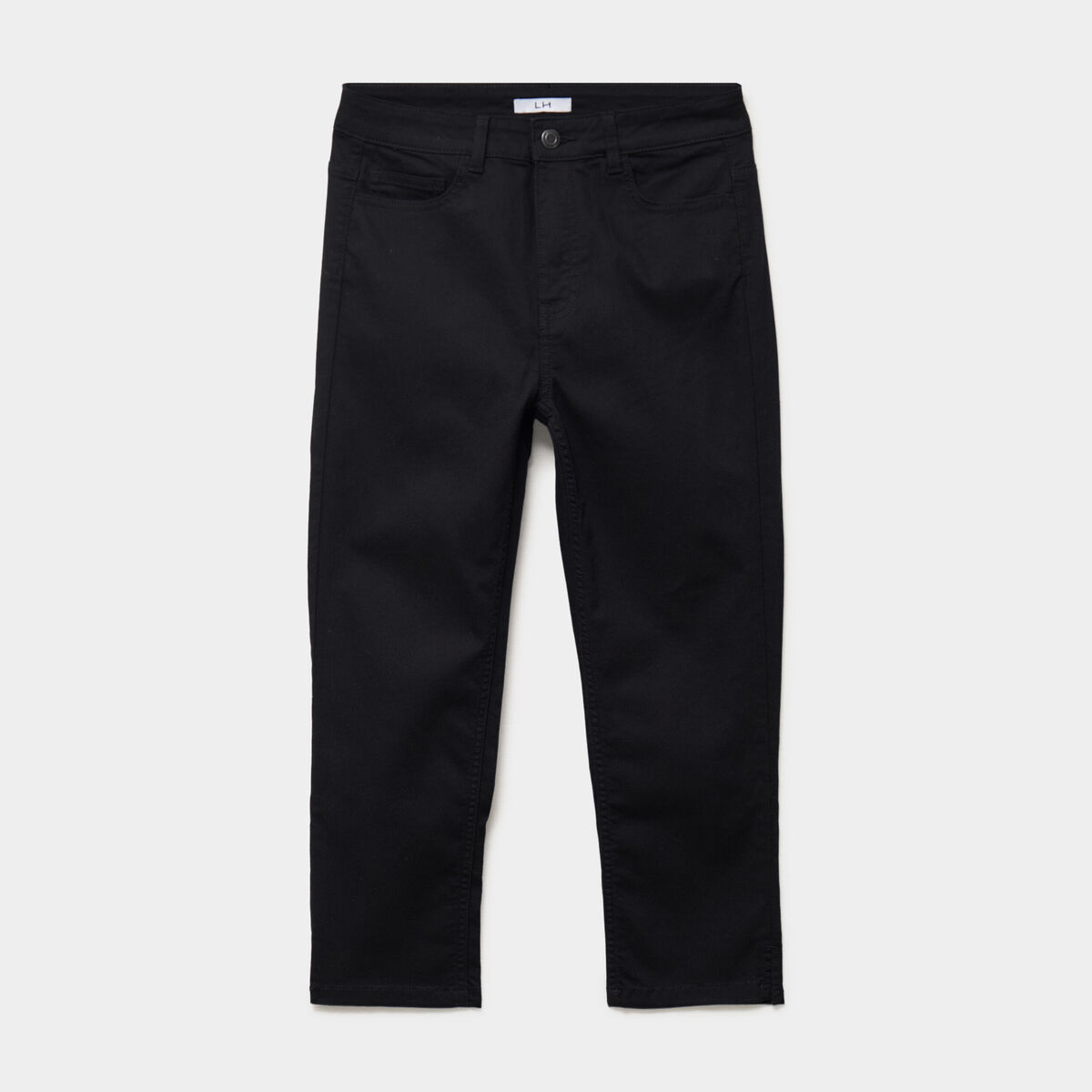Pantalon capri slim twill 5 poches noir femme