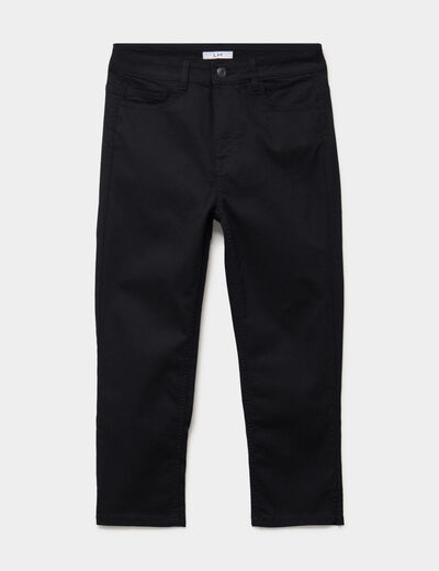 Pantalon capri slim twill 5 poches noir femme