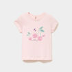 T-shirt &agrave; paillettes coton rose clair b&eacute;b&eacute; fille