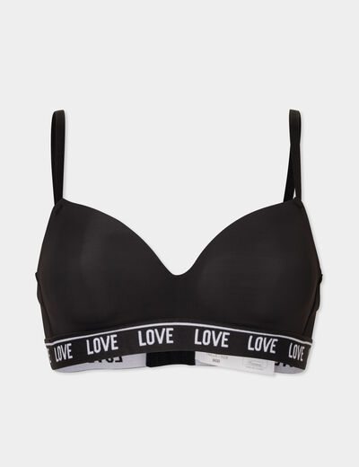 Soutien-gorge embo&icirc;tant padd&eacute; &eacute;lastiqu&eacute; noir femme