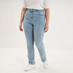 Jeans droit taille haute denim triple stone femme grande taille