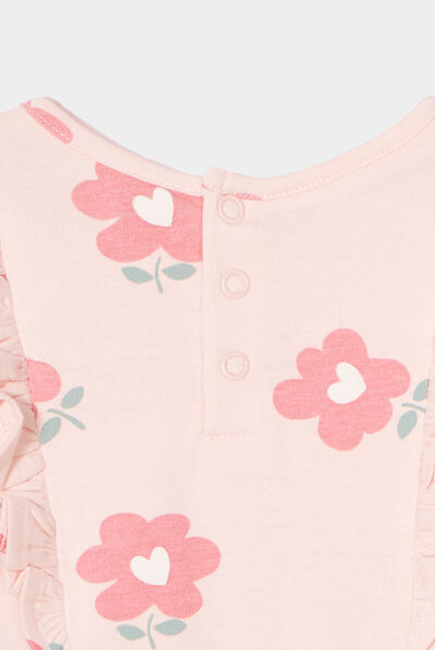 Ensemble robe et legging coton rose clair bébé fille