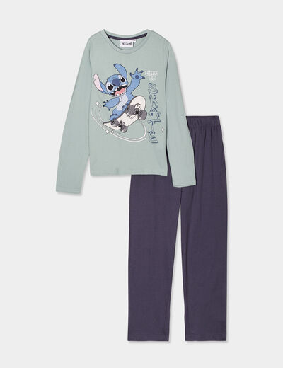 Ensemble pyjama haut et bas coton Stitch vert clair garçon