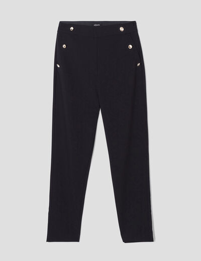 Pantalon droit à pont 2 poches Mosquitos noir femme