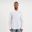 Chemise manches longues lin m&eacute;lang&eacute; blanc homme