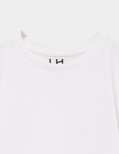 T-shirt manches courtes blanc gar&ccedil;on