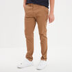 Pantalon chino slim stretch camel homme