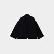Veste esprit kimono matelassée en jersey noir femme