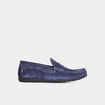 Mocassins en cuir daim bleu homme