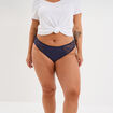 Culotte empiècements dentelle bleu marine femme grande taille