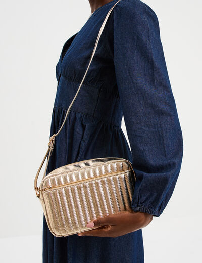 Sac en bandouli&egrave;re couleur or femme