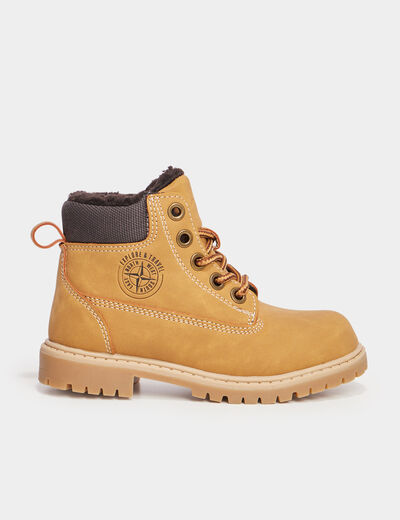 Bottines zippées Trappeur camel garçon