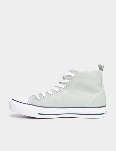 Baskets montantes en toile Creeks vert clair femme