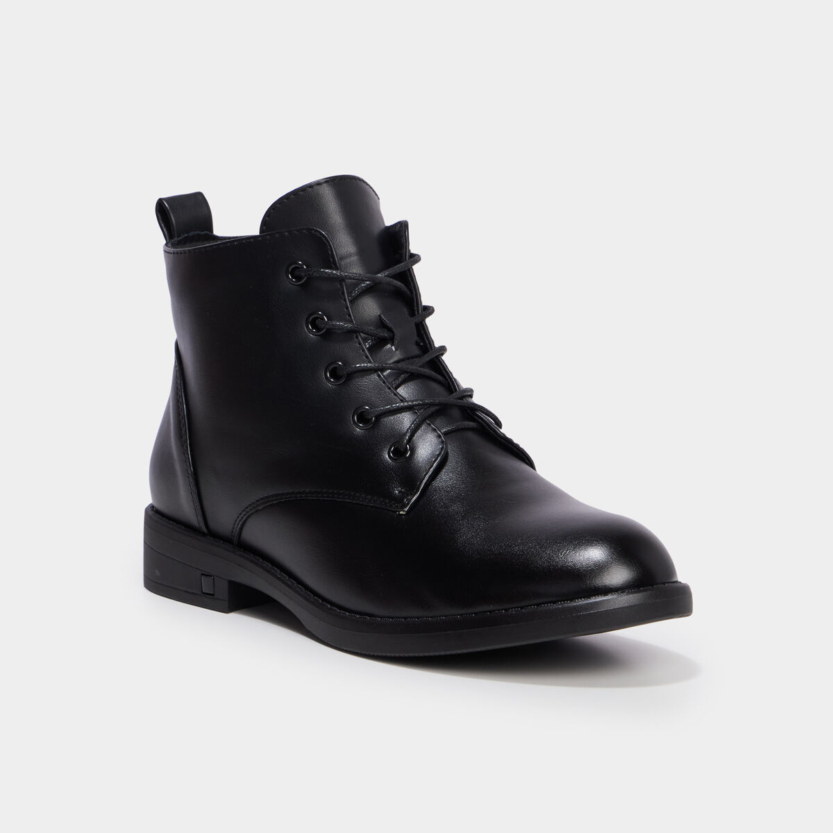 Boots zipp&eacute;es &agrave; lacets noir femme