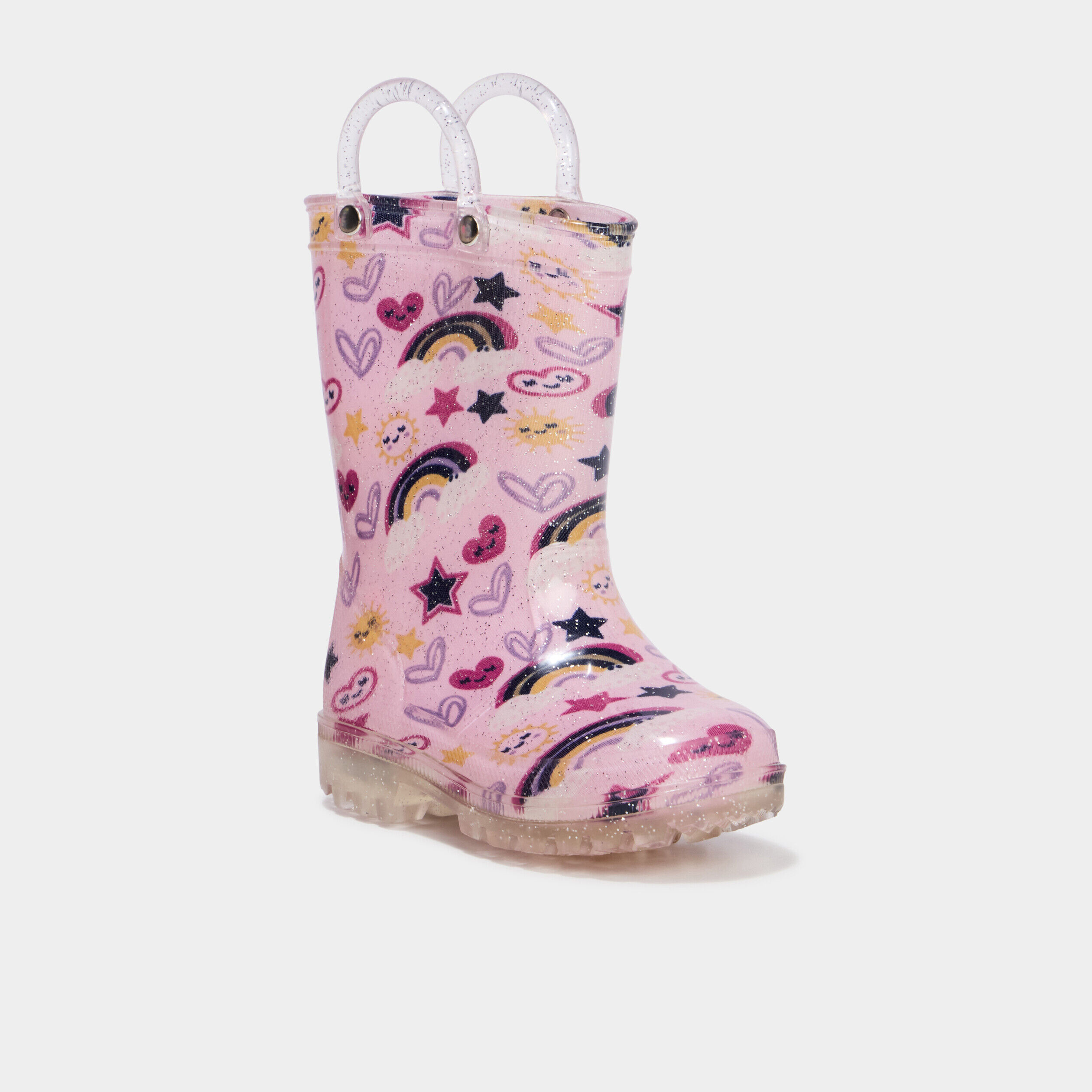 Bottes de pluie à paillettes rose bébé fille LH