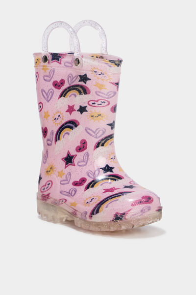 Bottes de pluie &agrave; paillettes rose b&eacute;b&eacute; fille
