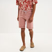 Bermuda en jean straight 5 poches vieux rose homme