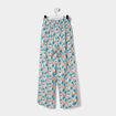 Pantalon smocké large fluide bleu turquoise fille
