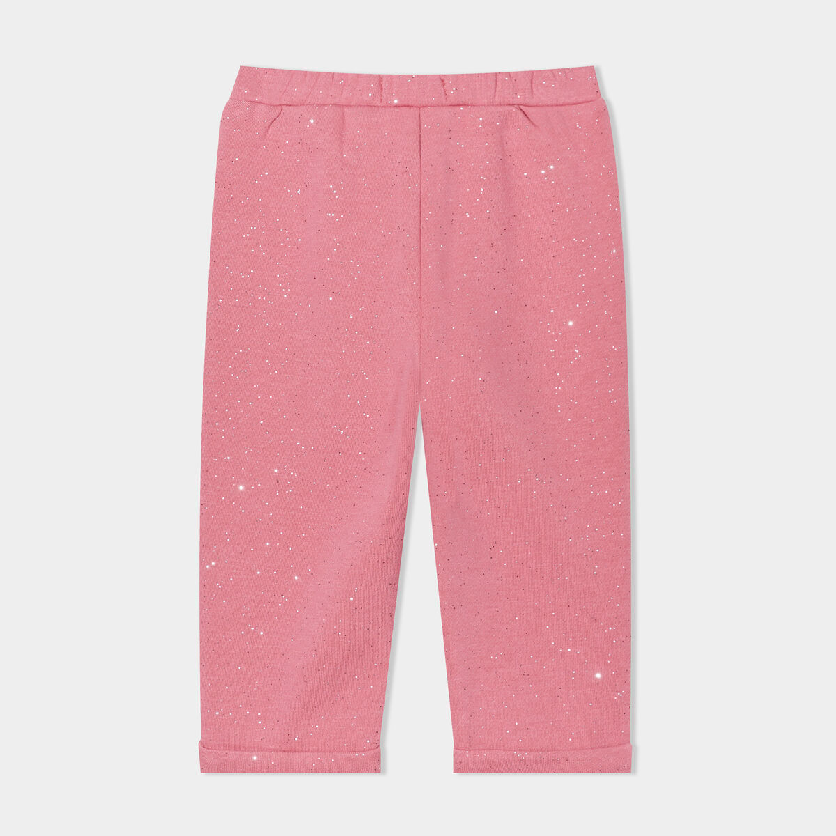 Pantalon jogging paillettes et noeud vieux rose bébé fille