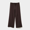 Pantalon large &eacute;lastiqu&eacute; marron fonc&eacute; femme