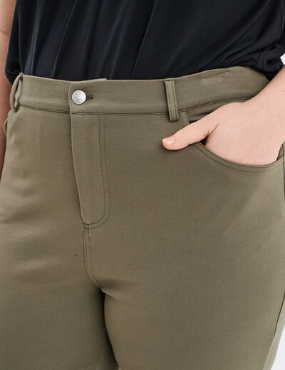 Pantalon skinny taille standard vert kaki femme grande taille