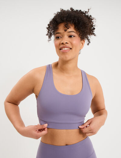 Brassi&egrave;re de sport dos nageur violet femme