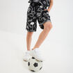 Short bermuda droit taille &eacute;lastiqu&eacute;e noir gar&ccedil;on