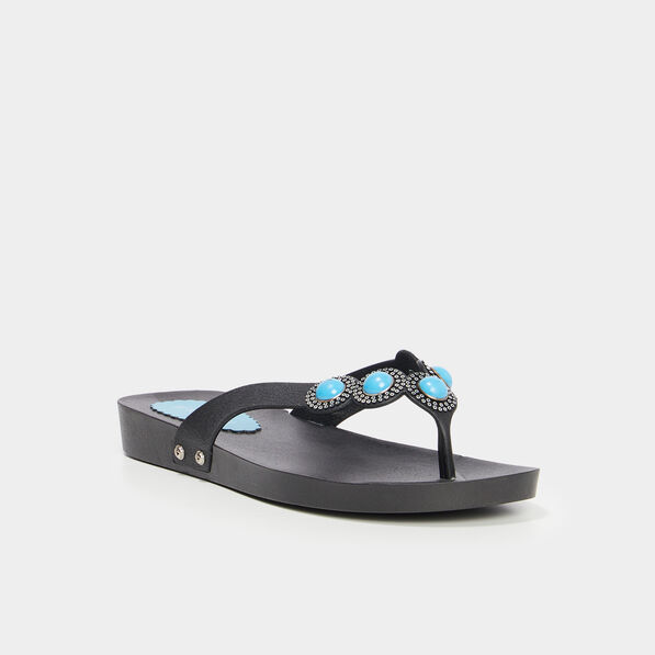 tongs a details bijoux wamea beach noir femme Tongs à détails bijoux Wamea Beach noir femme