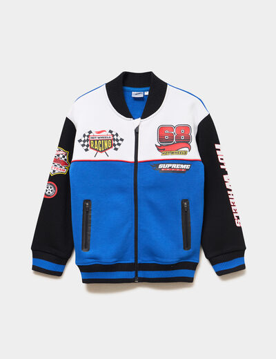 Veste teddy molletonn&eacute;e Hot Wheels bleu gar&ccedil;on