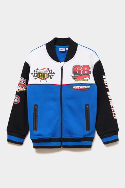 Veste teddy molletonn&eacute;e Hot Wheels bleu gar&ccedil;on