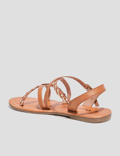 Sandales en cuir Creeks camel fille