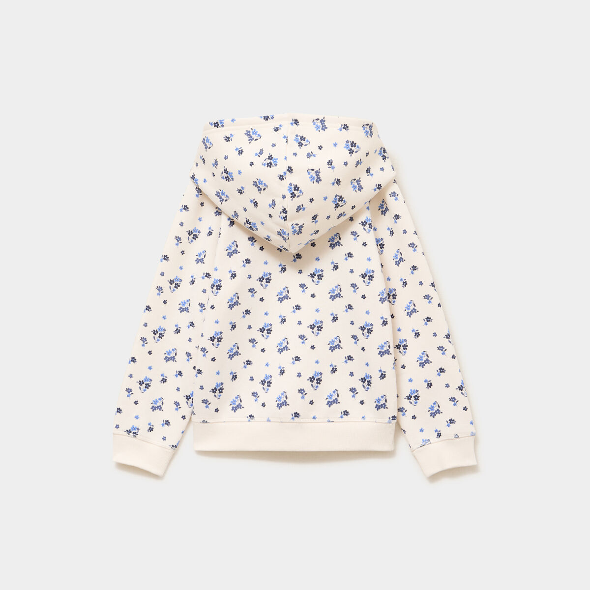 Sweat zipp&eacute; &agrave; capuche ecru fille