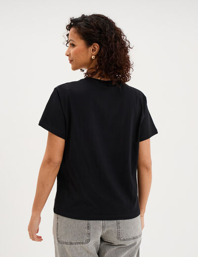T-shirt manches courtes Rolling Stones noir femme