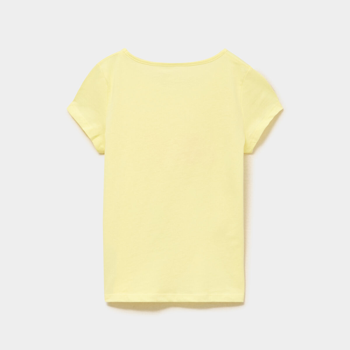 Ensemble pyjama short et t-shirt coton jaune clair fille