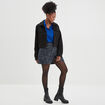 Jupe-short droite bleu foncé femme