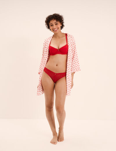 Soutien-gorge corbeille padd&eacute; dentelle rouge femme