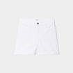 Short en jean slim coton stretch blanc femme