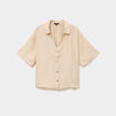 Chemise dos smock&eacute; manches courtes beige femme