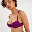 Soutien-gorge corbeille padd&eacute; dentelle violet fonc&eacute; femme