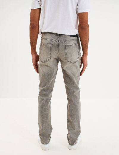 Jeans denim straight 5 poches denim gris homme